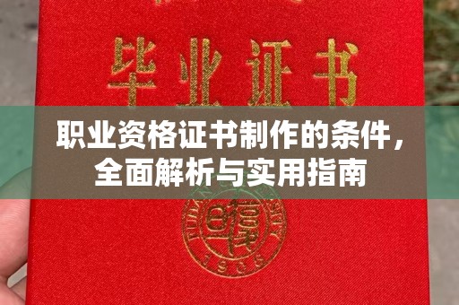库车职业资格证书制作的条件，全面解析与实用指南